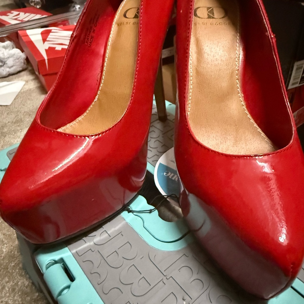 Red Platform Heels - Picture 2 of 5